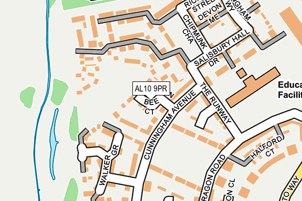 AL10 9PR map - OS OpenMap – Local (Ordnance Survey)