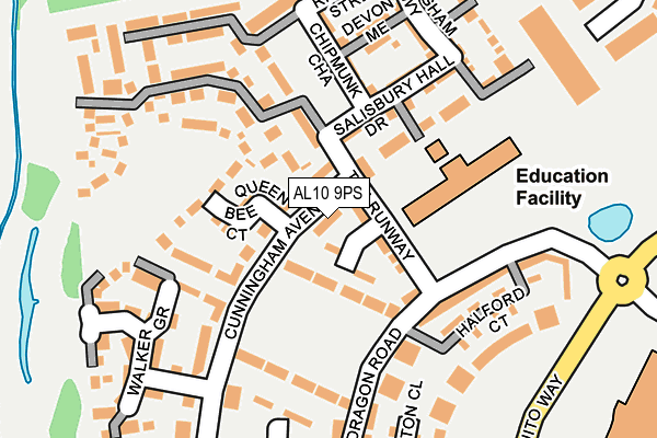 AL10 9PS map - OS OpenMap – Local (Ordnance Survey)