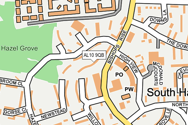 AL10 9QB map - OS OpenMap – Local (Ordnance Survey)