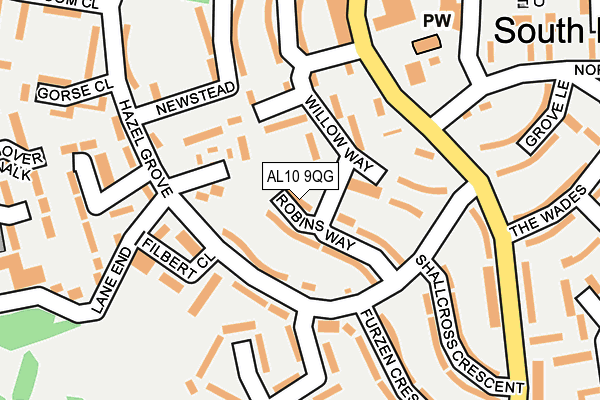 AL10 9QG map - OS OpenMap – Local (Ordnance Survey)