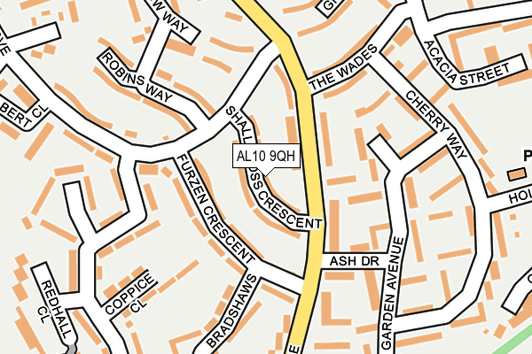 AL10 9QH map - OS OpenMap – Local (Ordnance Survey)