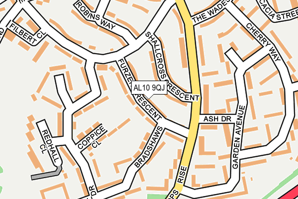 AL10 9QJ map - OS OpenMap – Local (Ordnance Survey)