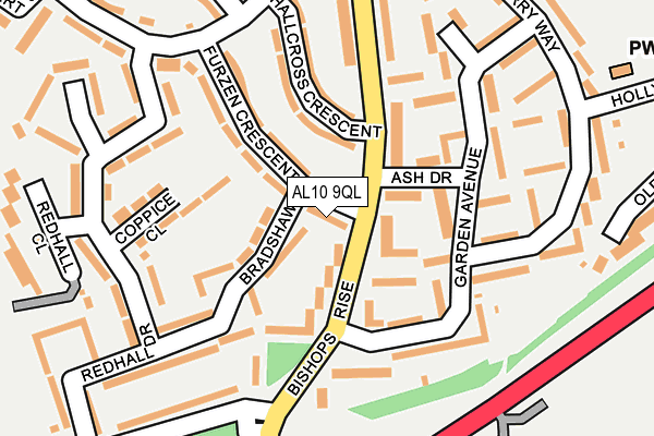 AL10 9QL map - OS OpenMap – Local (Ordnance Survey)