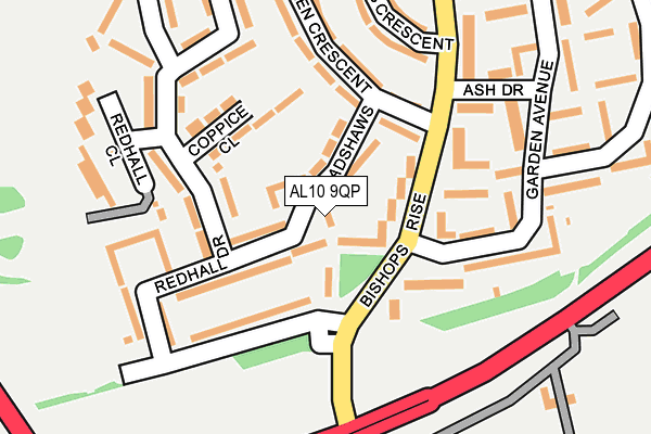 AL10 9QP map - OS OpenMap – Local (Ordnance Survey)