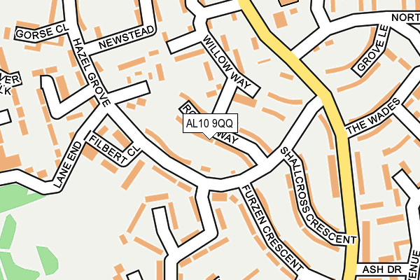 AL10 9QQ map - OS OpenMap – Local (Ordnance Survey)