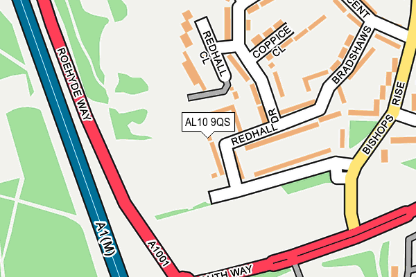 AL10 9QS map - OS OpenMap – Local (Ordnance Survey)