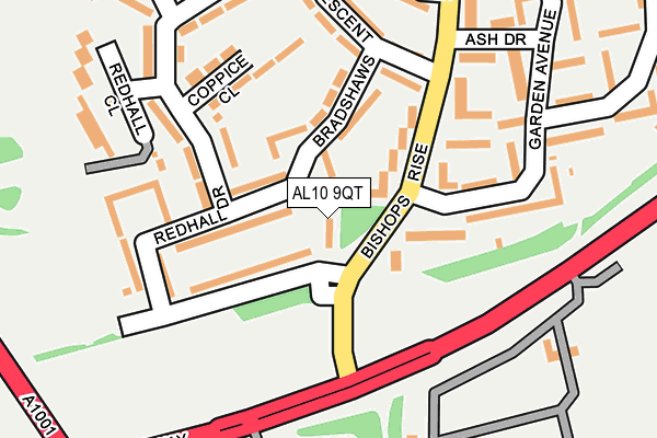 AL10 9QT map - OS OpenMap – Local (Ordnance Survey)