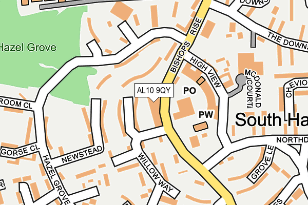 AL10 9QY map - OS OpenMap – Local (Ordnance Survey)