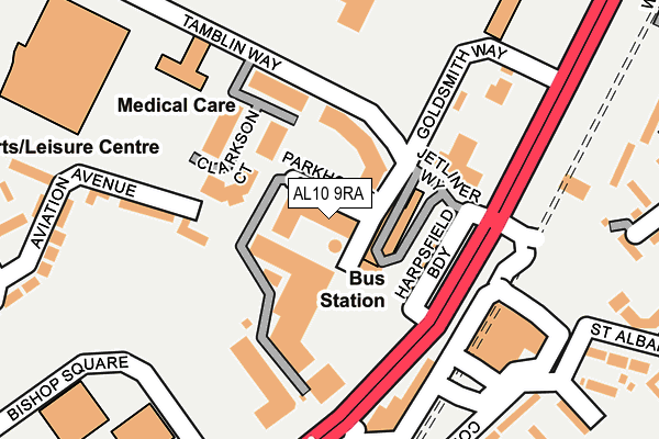AL10 9RA map - OS OpenMap – Local (Ordnance Survey)