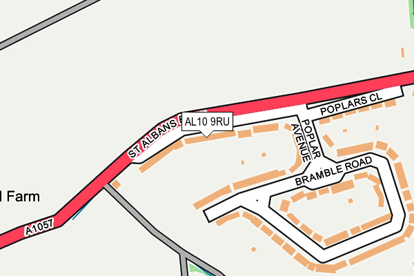 AL10 9RU map - OS OpenMap – Local (Ordnance Survey)
