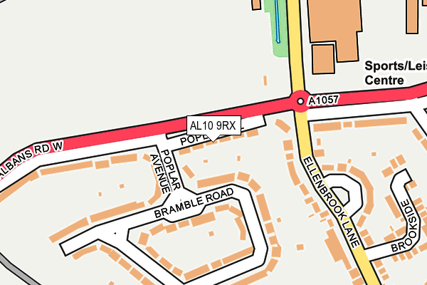 AL10 9RX map - OS OpenMap – Local (Ordnance Survey)