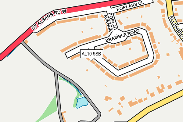 AL10 9SB map - OS OpenMap – Local (Ordnance Survey)