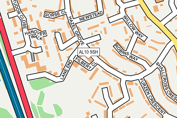 AL10 9SH map - OS OpenMap – Local (Ordnance Survey)