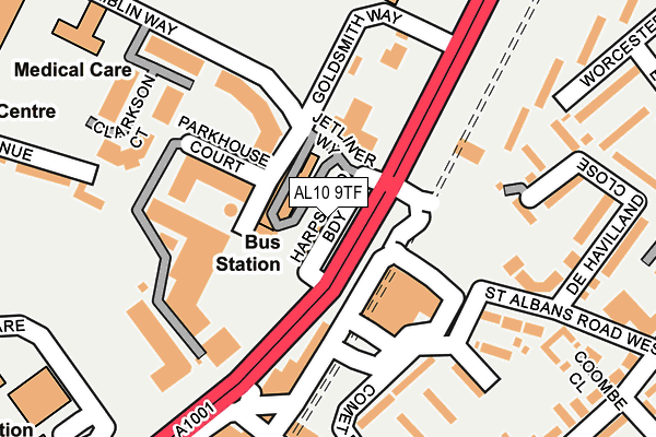 AL10 9TF map - OS OpenMap – Local (Ordnance Survey)