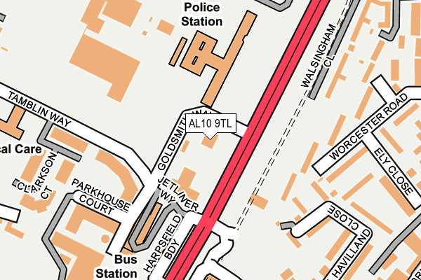 AL10 9TL map - OS OpenMap – Local (Ordnance Survey)