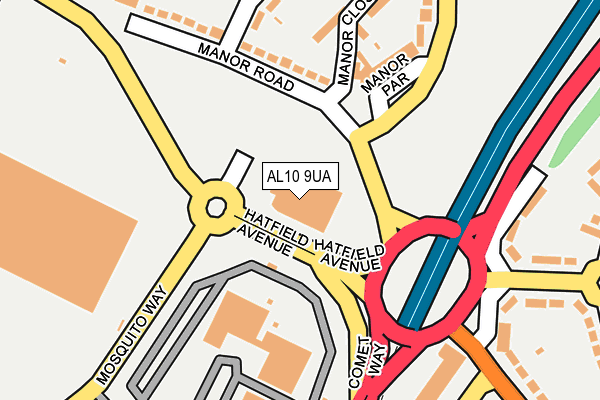 AL10 9UA map - OS OpenMap – Local (Ordnance Survey)