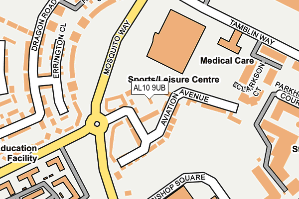 AL10 9UB map - OS OpenMap – Local (Ordnance Survey)