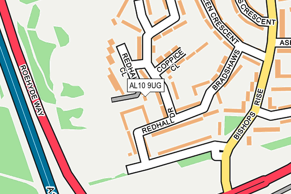 AL10 9UG map - OS OpenMap – Local (Ordnance Survey)