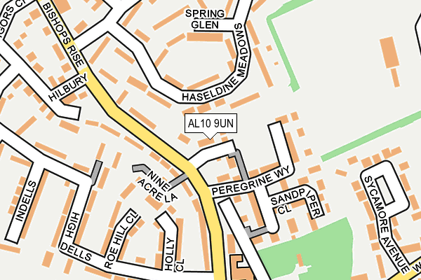 AL10 9UN map - OS OpenMap – Local (Ordnance Survey)