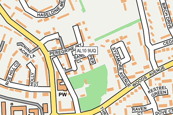 AL10 9UQ map - OS OpenMap – Local (Ordnance Survey)