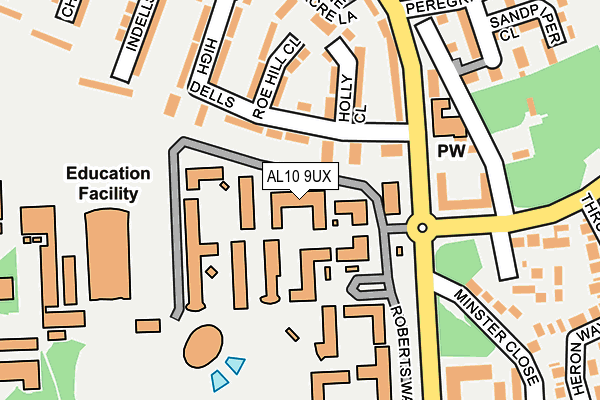 AL10 9UX map - OS OpenMap – Local (Ordnance Survey)