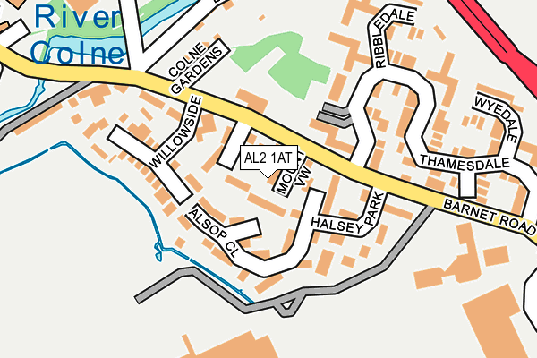 AL2 1AT map - OS OpenMap – Local (Ordnance Survey)