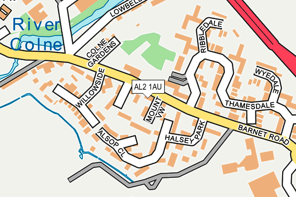 AL2 1AU map - OS OpenMap – Local (Ordnance Survey)