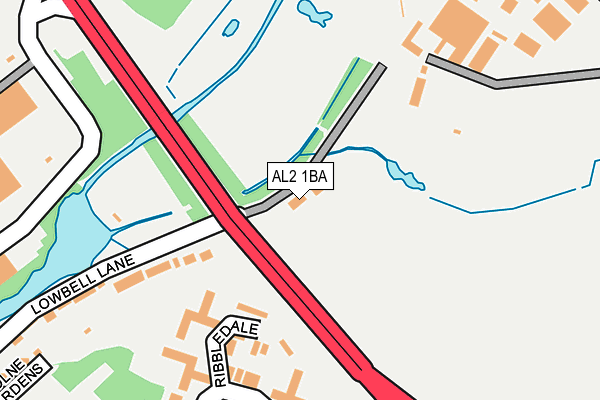 AL2 1BA map - OS OpenMap – Local (Ordnance Survey)