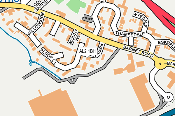 AL2 1BH map - OS OpenMap – Local (Ordnance Survey)