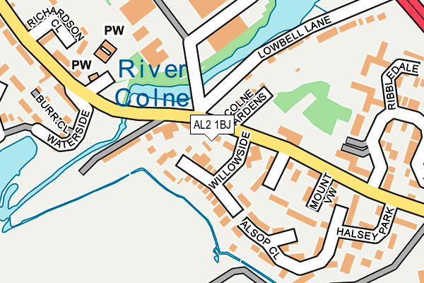AL2 1BJ map - OS OpenMap – Local (Ordnance Survey)