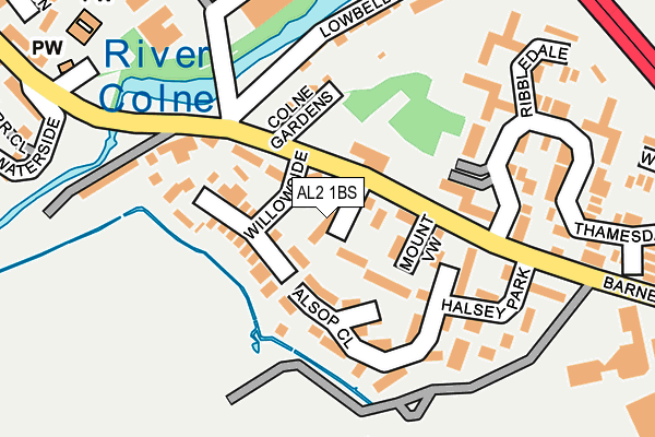 AL2 1BS map - OS OpenMap – Local (Ordnance Survey)