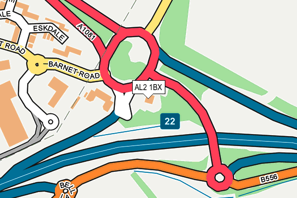 AL2 1BX map - OS OpenMap – Local (Ordnance Survey)