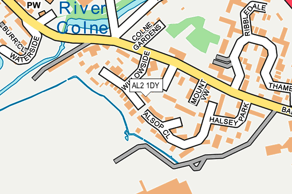 AL2 1DY map - OS OpenMap – Local (Ordnance Survey)