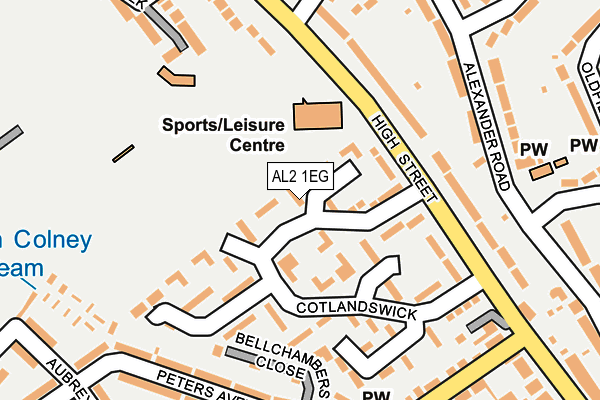 AL2 1EG map - OS OpenMap – Local (Ordnance Survey)