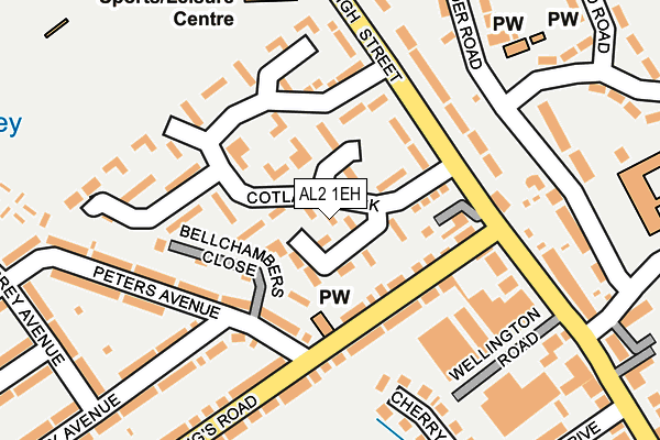 AL2 1EH map - OS OpenMap – Local (Ordnance Survey)