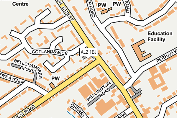 AL2 1EJ map - OS OpenMap – Local (Ordnance Survey)