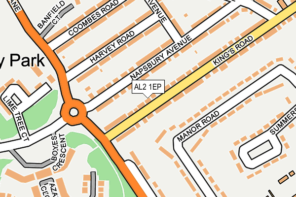 AL2 1EP map - OS OpenMap – Local (Ordnance Survey)