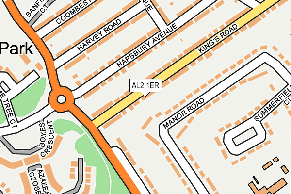 AL2 1ER map - OS OpenMap – Local (Ordnance Survey)