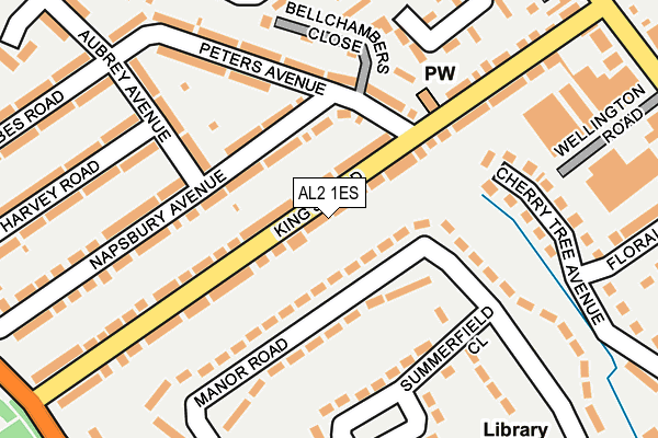 AL2 1ES map - OS OpenMap – Local (Ordnance Survey)