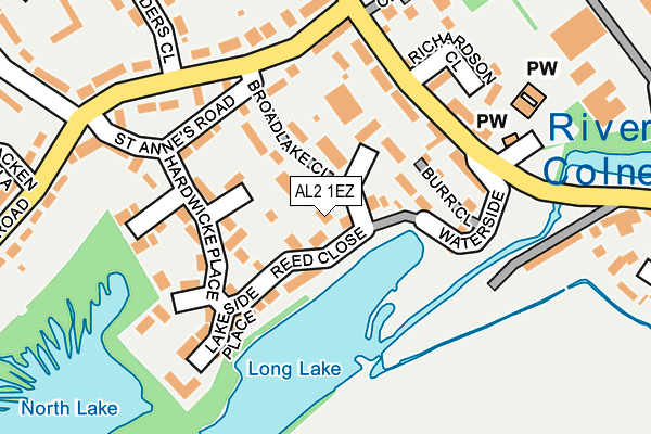 AL2 1EZ map - OS OpenMap – Local (Ordnance Survey)