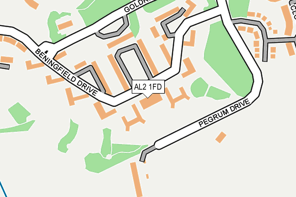 AL2 1FD map - OS OpenMap – Local (Ordnance Survey)