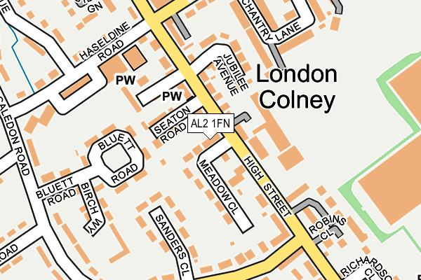 AL2 1FN map - OS OpenMap – Local (Ordnance Survey)