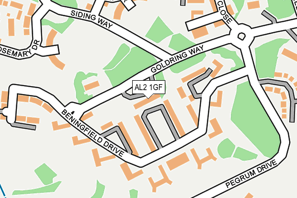 AL2 1GF map - OS OpenMap – Local (Ordnance Survey)