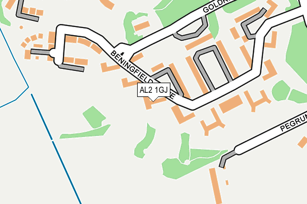 AL2 1GJ map - OS OpenMap – Local (Ordnance Survey)
