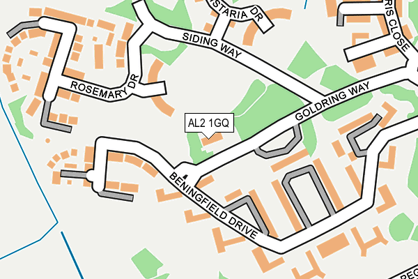 AL2 1GQ map - OS OpenMap – Local (Ordnance Survey)