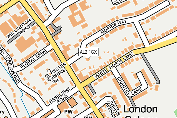AL2 1GX map - OS OpenMap – Local (Ordnance Survey)