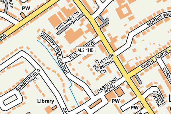 AL2 1HB map - OS OpenMap – Local (Ordnance Survey)