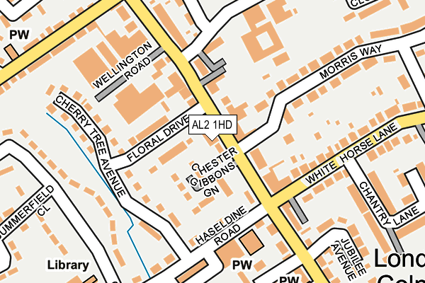 AL2 1HD map - OS OpenMap – Local (Ordnance Survey)