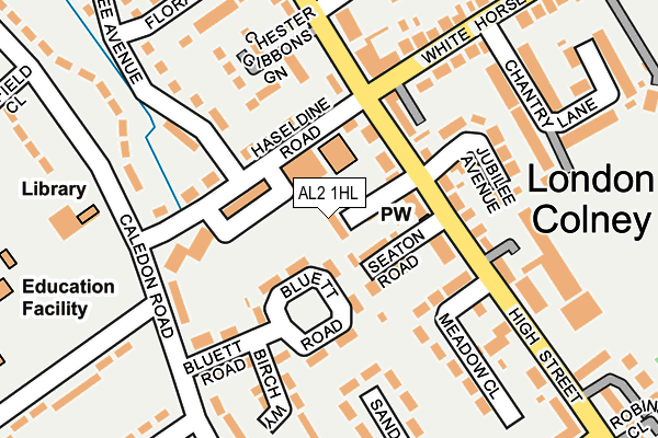 AL2 1HL map - OS OpenMap – Local (Ordnance Survey)