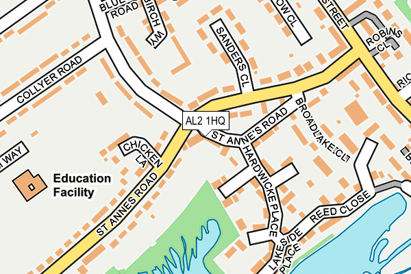AL2 1HQ map - OS OpenMap – Local (Ordnance Survey)